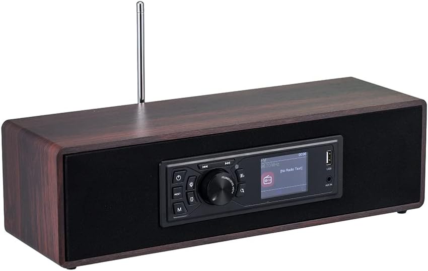 AOVOTO BEA103-08 FM/DAB+ Radio/Bluetooth/USB/AUX IN wooden color radio with remote control & double alarm mode