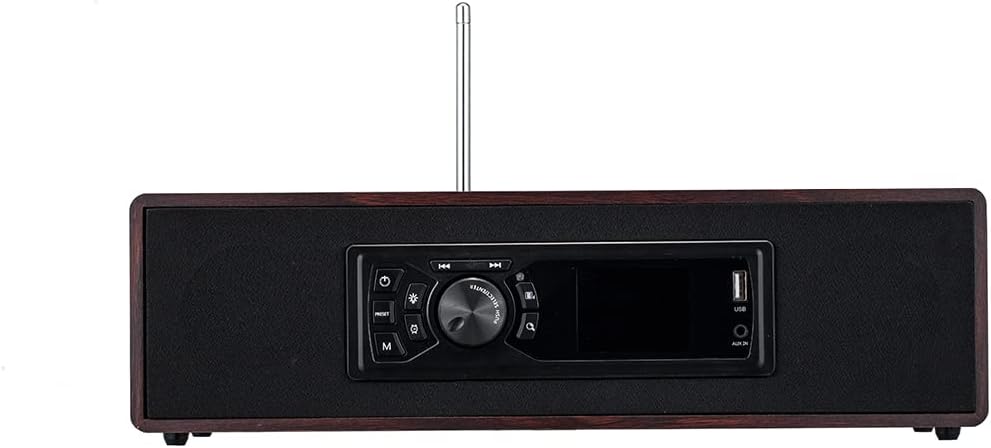 AOVOTO BEA103-08 FM/DAB+ Radio/Bluetooth/USB/AUX IN wooden color radio with remote control & double alarm mode
