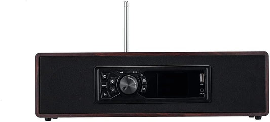 AOVOTO BEA103-08 FM/DAB+ Radio/Bluetooth/USB/AUX IN wooden color radio with remote control & double alarm mode