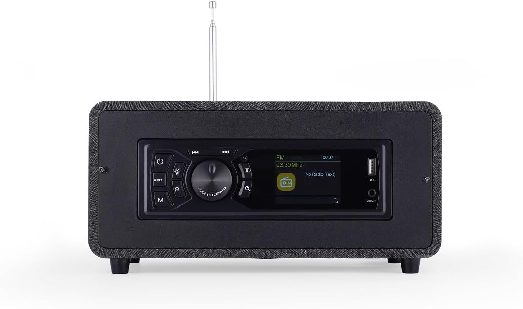 AOVOTO BEA103-028 FM/DAB+ Radio/Bluetooth/USB/AUX IN wooden color radio with remote control & double alarm mode