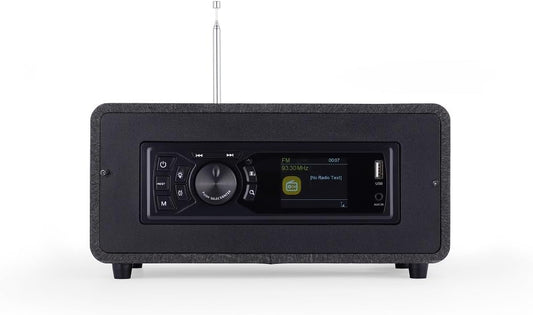 AOVOTO BEA103-028 FM/DAB+ Radio/Bluetooth/USB/AUX IN wooden color radio with remote control & double alarm mode