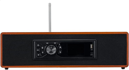 AOVOTO BEA103-04 FM/DAB+ Radio/Bluetooth/USB/AUX IN wooden color radio with remote control & double alarm mode