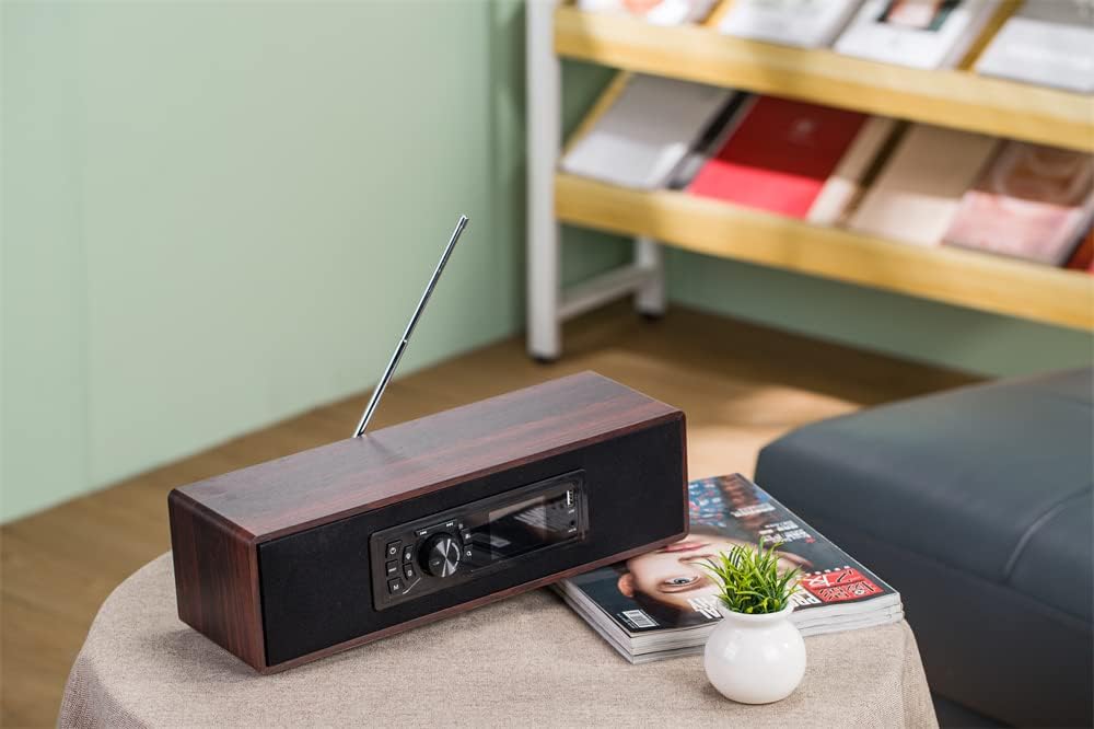 AOVOTO BEA103-08 FM/DAB+ Radio/Bluetooth/USB/AUX IN wooden color radio with remote control & double alarm mode