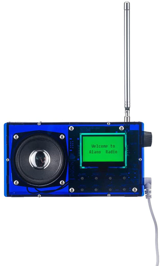 AOVOTO ALK101 module for FM/DAB radio with acrylic shell, DIY FM/DAB radio module with alarm mode (dark blue)