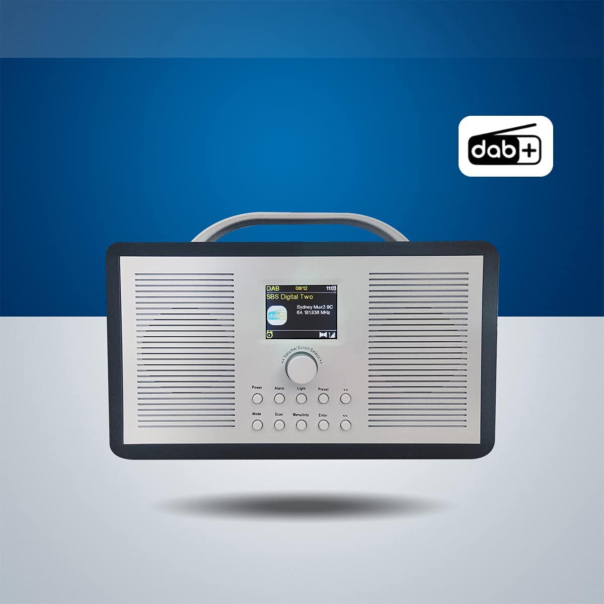 AOVOTO FM/DAB+ Bluetooth Aux In multifunctional Radio, DAB radio with Alarm clock & Sleep timer & 2.4 TFT Color Display (DAB_TB_03)