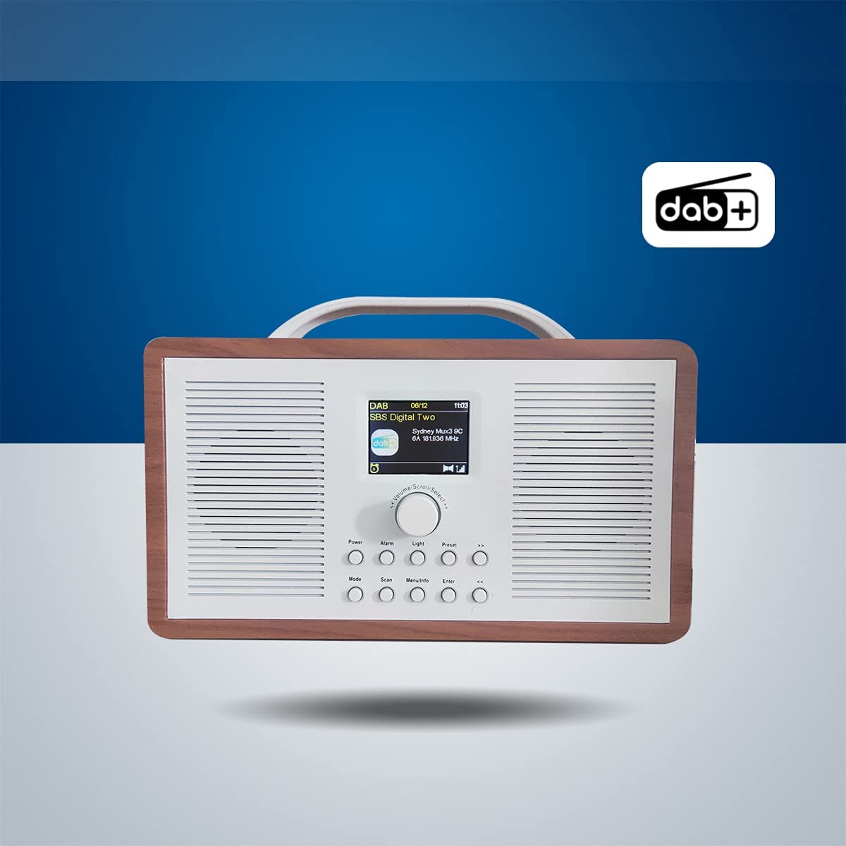 AOVOTO FM/DAB+ Bluetooth Aux In Radio mit Wecker und Sleep-Timer für Zuhause und Küche (DAB_TB_02)