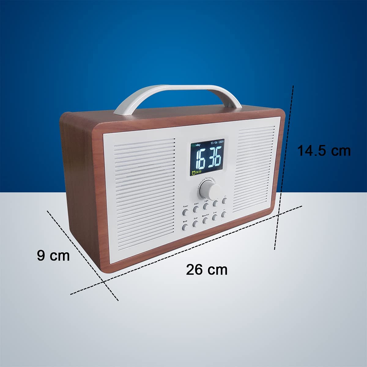 AOVOTO FM/DAB+ Bluetooth Aux In Radio mit Wecker und Sleep-Timer für Zuhause und Küche (DAB_TB_02)