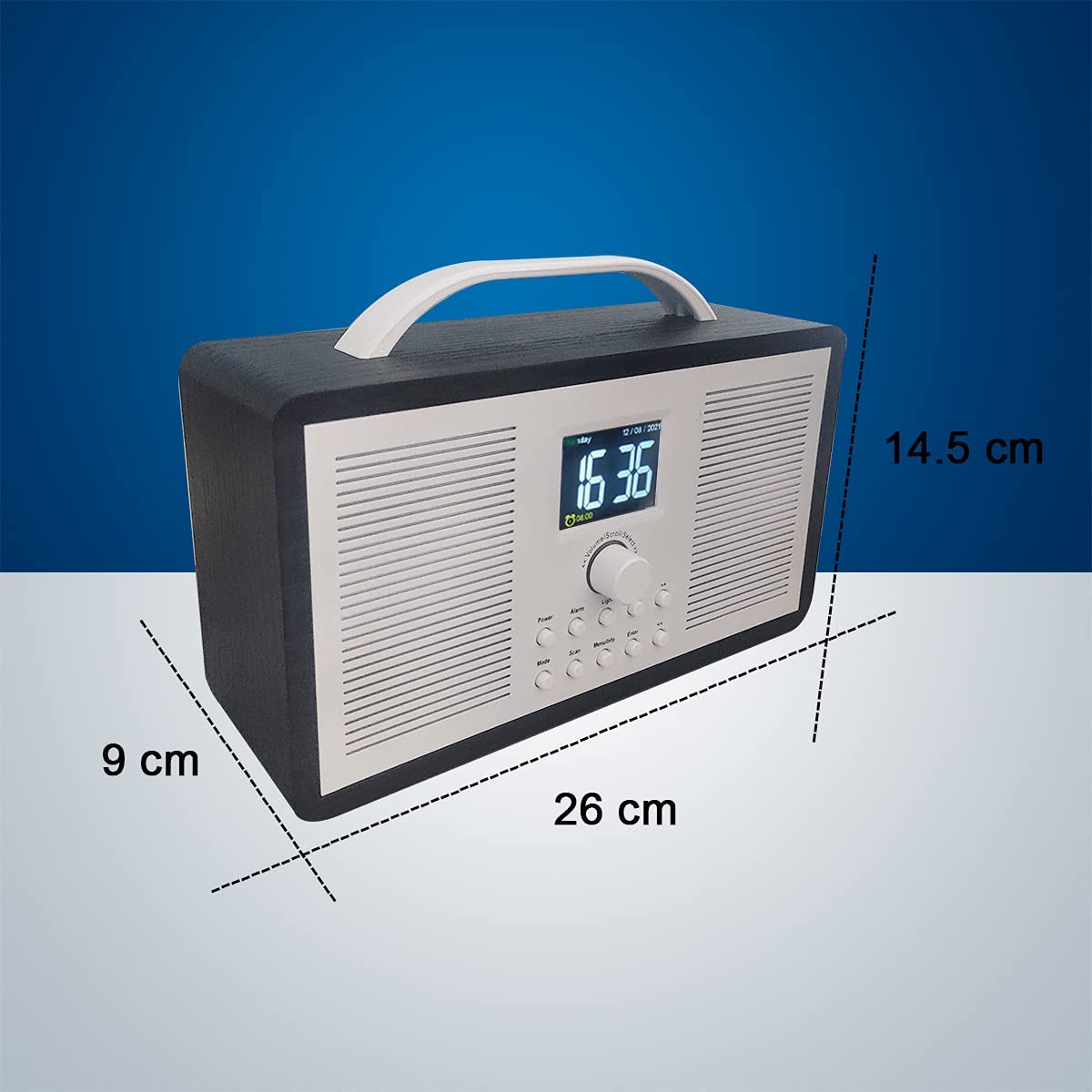 AOVOTO FM/DAB+ Bluetooth Aux In multifunctional Radio, DAB radio with Alarm clock & Sleep timer & 2.4 TFT Color Display (DAB_TB_03)