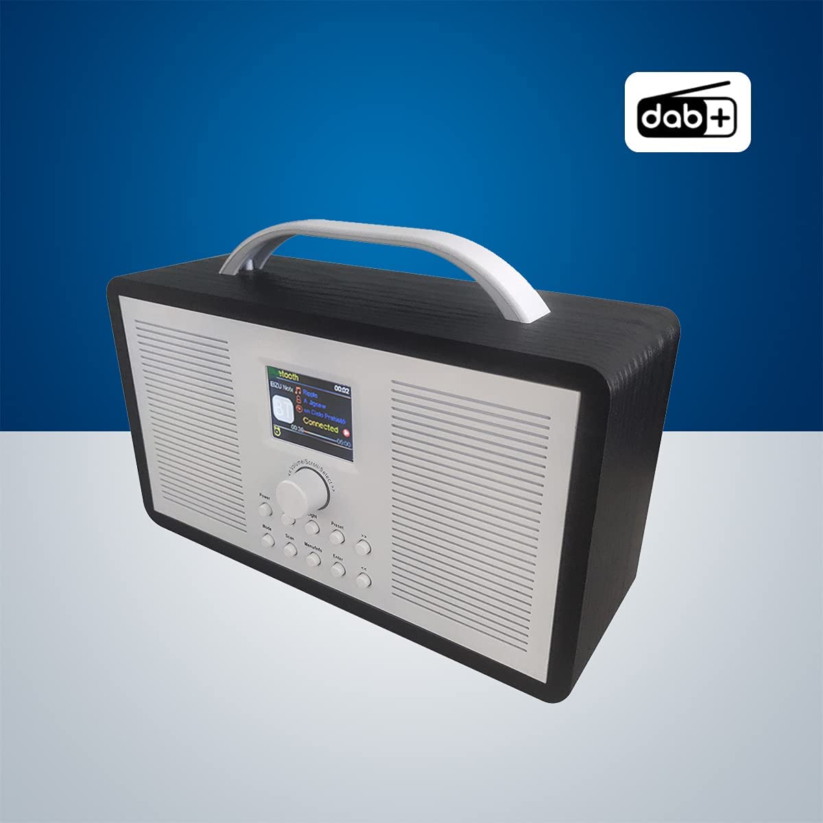 AOVOTO FM/DAB+ Bluetooth Aux In Multifunktionsradio, DAB-Radio mit Wecker & Sleep-Timer & 2,4 TFT-Farbdisplay (DAB_TB_03)