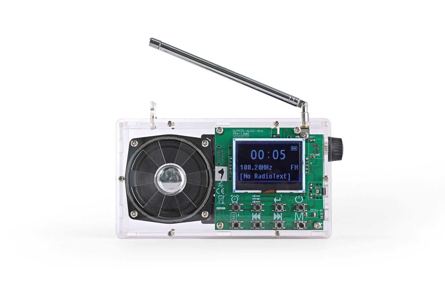 AOVOTO ALK101 Modul für FM/DAB Radio mit Acrylgehäuse, DIY FM/DAB Radiomodul mit Weckmodus