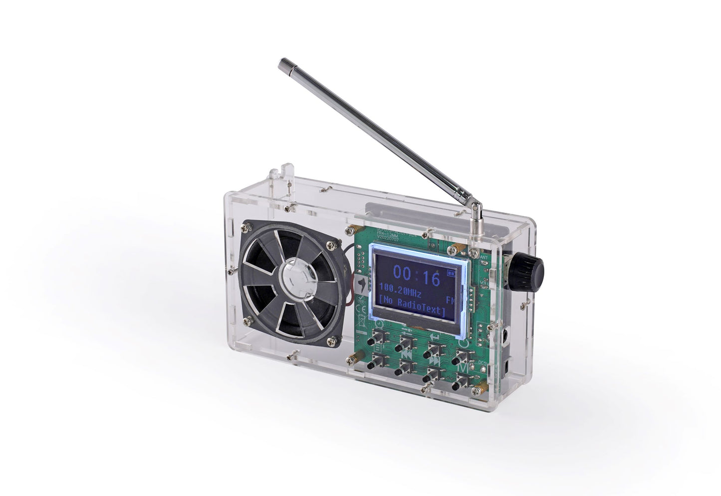 AOVOTO ALK101 Modul für FM/DAB Radio mit Acrylgehäuse, DIY FM/DAB Radiomodul mit Weckmodus