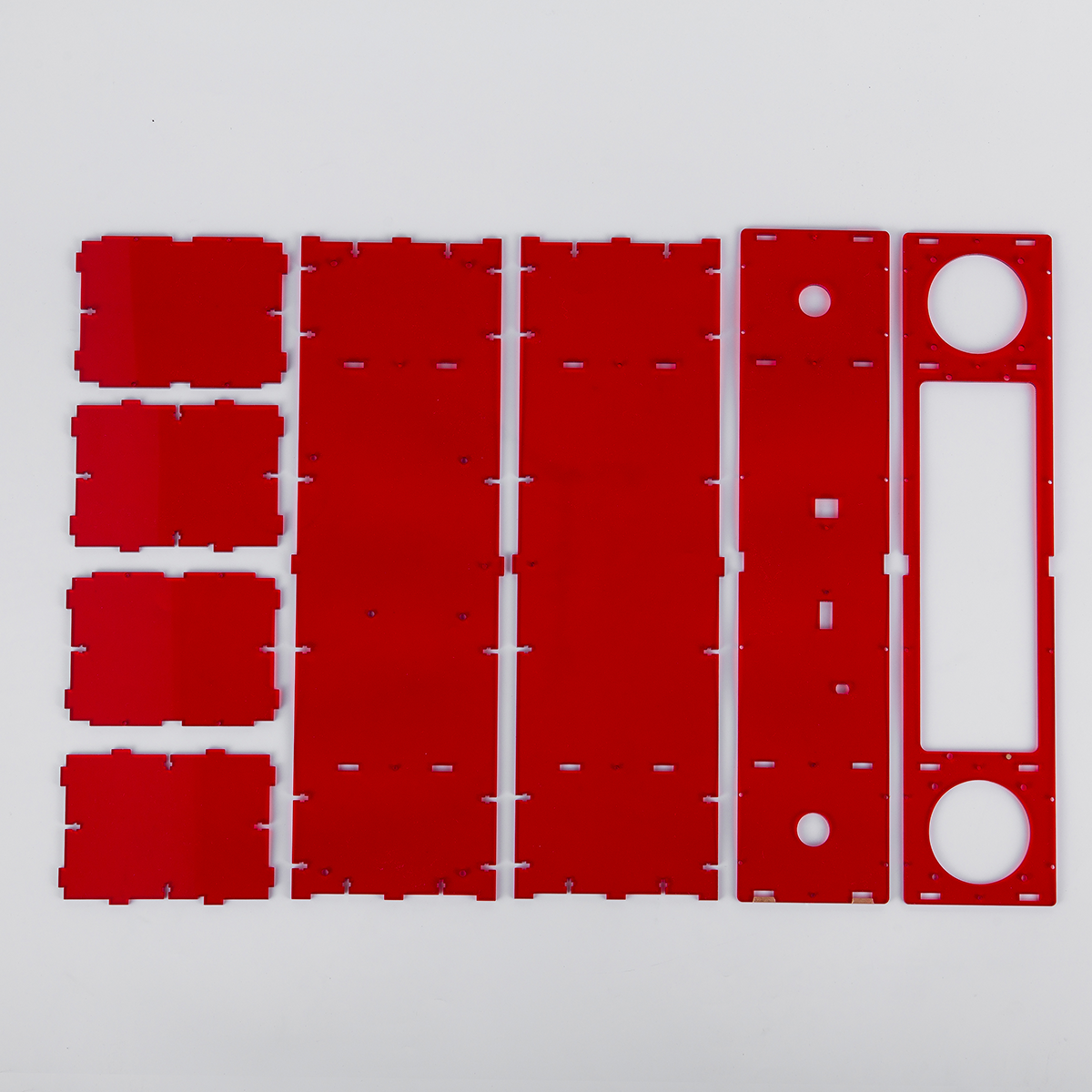 AOVOTO ALK103 FM/DAB Radio Do It Yourself (DIY) Kits mit Acrylgehäuse, DIY DAB+/FM Sets mit Weckmodus & LCD-Display & Stereo-Soundbox (rot)