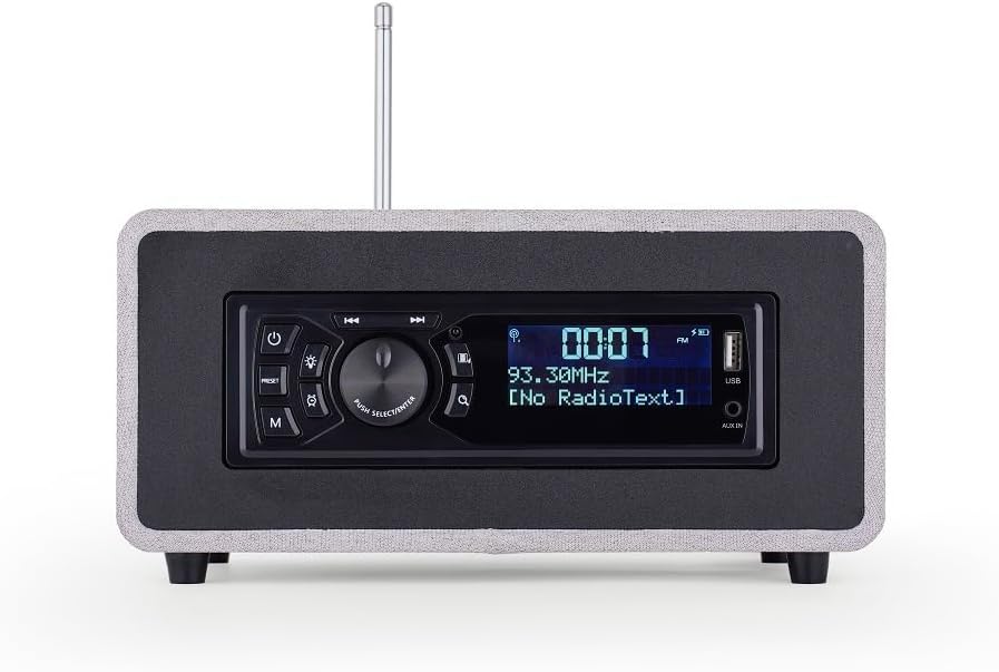 AOVOTO BEA103-027 FM/DAB+ Radio/Bluetooth/USB/AUX IN wooden color radio with remote control & double alarm mode