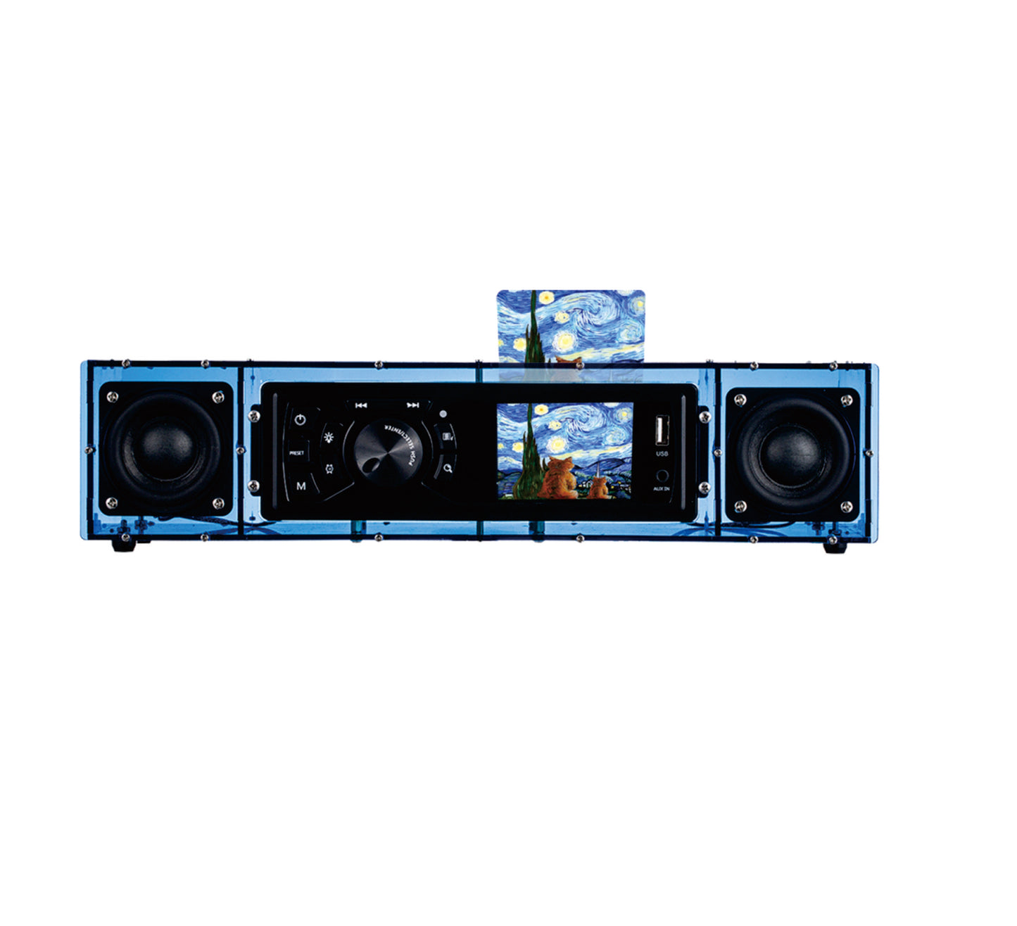 AOVOTO FM radio Do It Yourself Kits with acrylic shell, with bluetooth function and Card read AP25/AP18