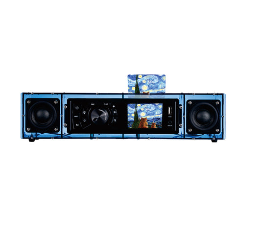 AOVOTO ALK103 FM/DAB Radio Do It Yourself (DIY) Kits mit Acrylgehäuse, DIY DAB+/FM Sets mit Weckmodus &amp; LCD-Display &amp; Stereo-Soundbox (blau)