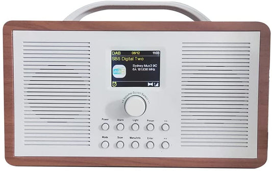 AOVOTO FM/DAB+ Bluetooth Aux In Radio with Alarm clock & Sleep timer for home & Kitchen (DAB_TB_02)