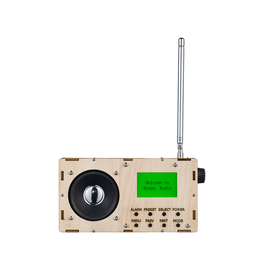 AOVOTO wooden ALK101 module for FM/DAB radio with acrylic shell, DIY FM/DAB radio module with alarm mode